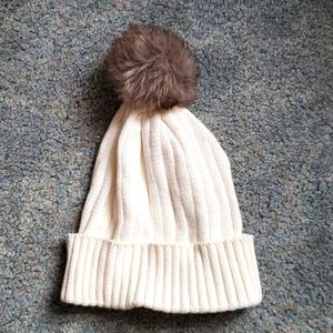 White Pom Winter Hat